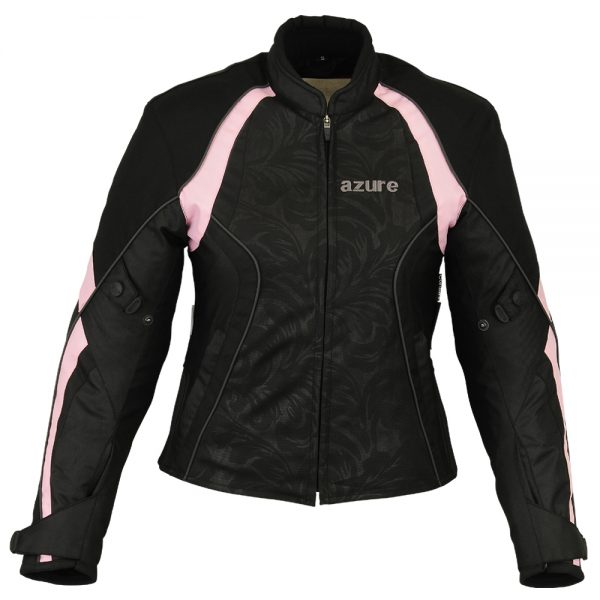Ladies Motorbike Jacket Black/Pink-2284 – Azure Wear UK